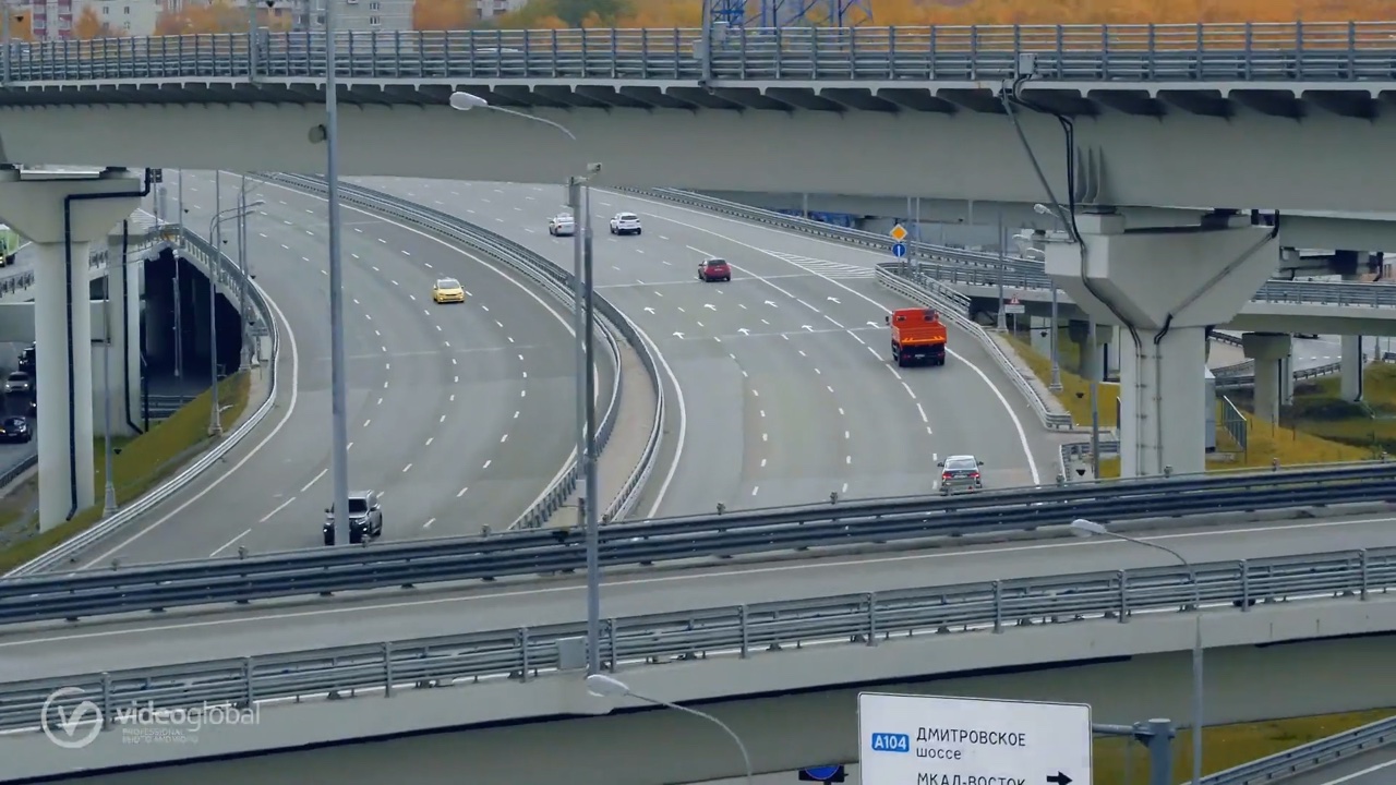 Аэрофото московской развязки с автотранспортом