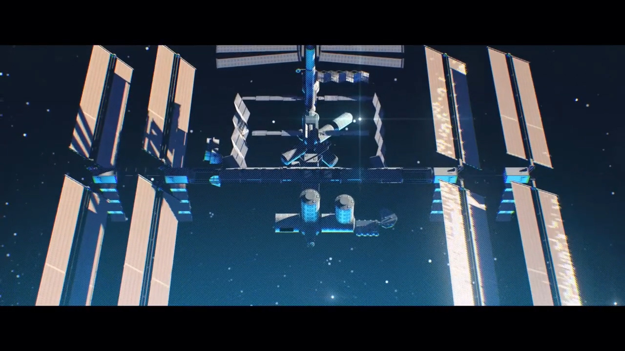3D-визуализация Международной космической станции на орбите