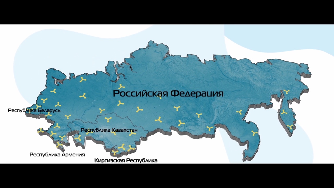 2D-карта производств RUSBELT — Россия, Беларусь, Казахстан, Армения, Кыргызстан