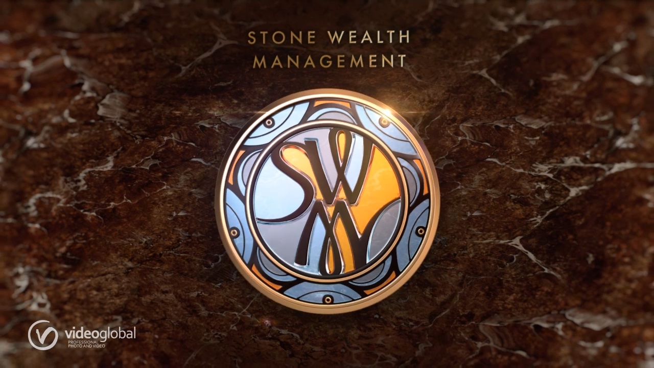Stone Wealth Management — кадр с тонкой красной подсветкой по периметру логотипа