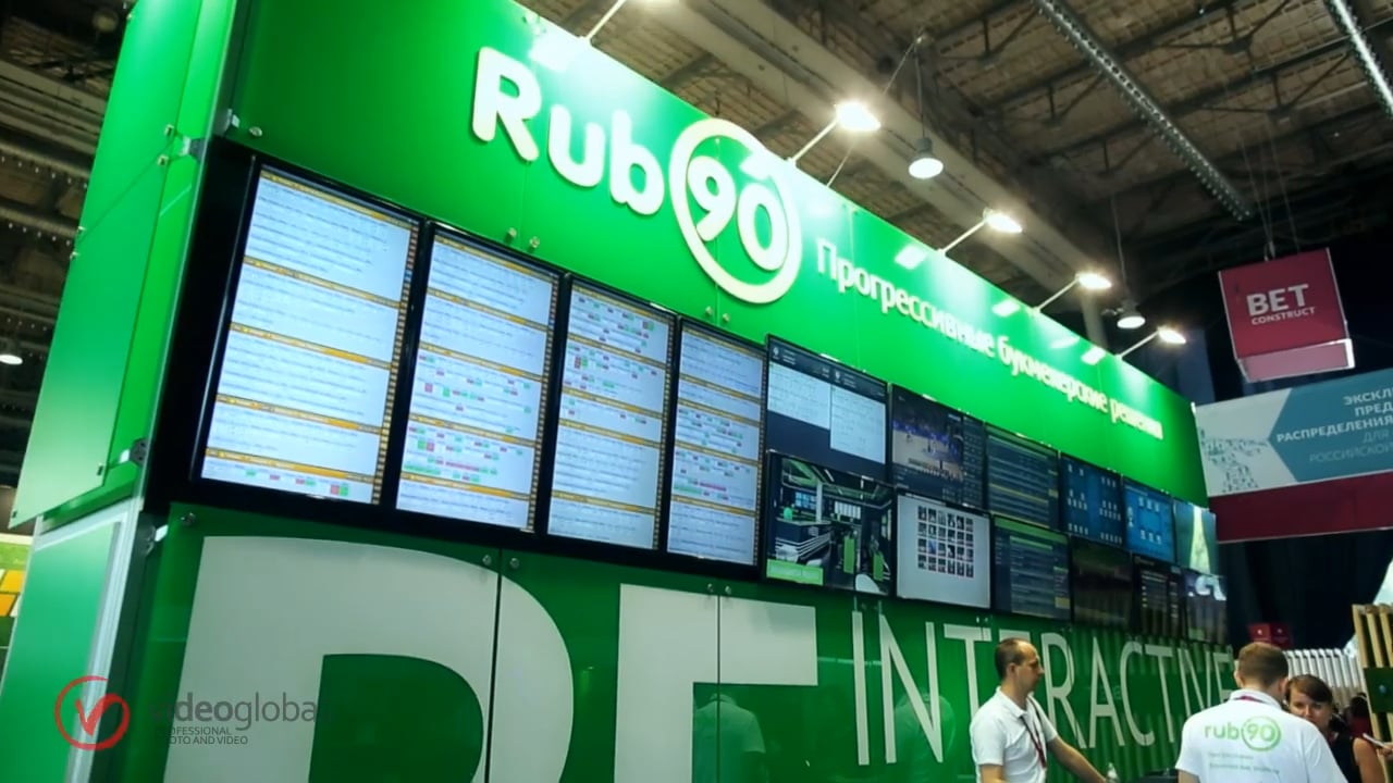 Видеосъёмка стенда RUB90 на выставке Russian Gaming Week в Москве — кейс студии VideoGlobal